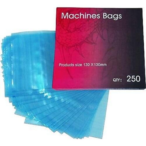 250pcs New Disposable Tattoo Gun Machine Sleeve Cover Bag Blue Plastic Machine Bag For Tattoo Machine Supply Free Shipping