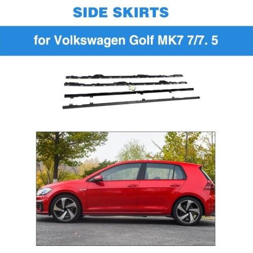 Black PP Door Protector Chin Kit Guard Side Skirts Aprons for Volkswagen VW GOLF 7 7.5 R R Line Hatchback 2014 - 2018 4PC