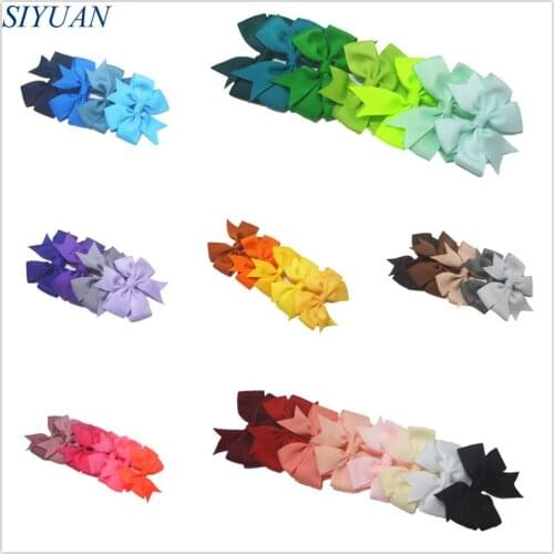 40pcs/lot 3" Grosgrain Ribbon Bow Knot WITH/WITHOUT CLIP Girl Hairpin Headwear DIY Craft Embellishment HDJ15