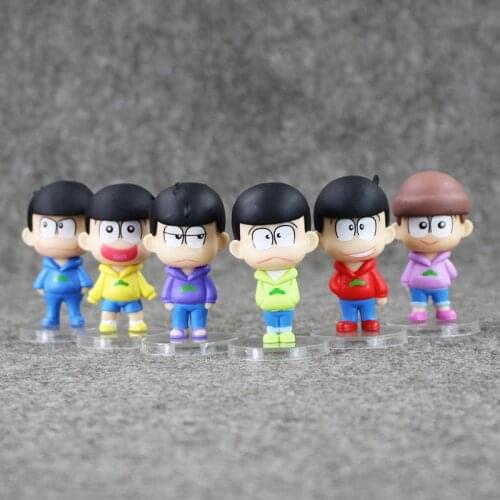 6cm 6pcs/lot Anime Osomatsu-san Mr osomatsu san Karamatsu Ichimatsu mini PVC action figure Model Toys Doll for kids Gift