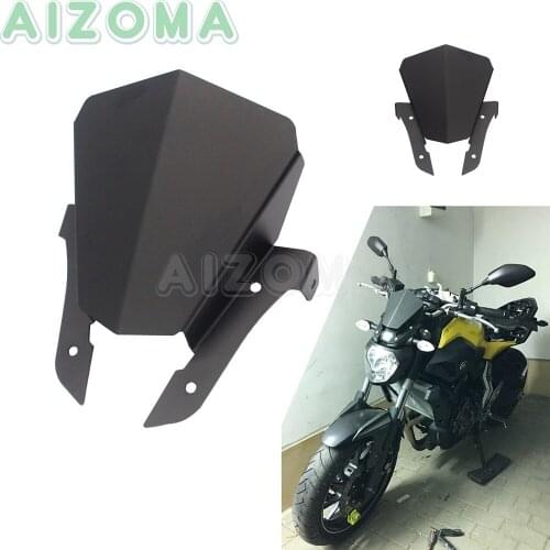 Aluminum 6061 Motorcycle Windshield Wind Screen Deflector w/ Mounting Bracket For Yamaha MT-07 FZ-07 MT07 FZ07 2013-15 2016 2017