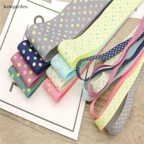 Kewgarden 1-1/2" 40 mm Dots Grosgrain Ribbons Handmade Tape DIY Bowknot Accessories Satin Ribbon Riband 10y/lot