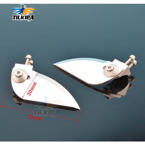 CNC Machined Adjustable Aluminum Turn Fins High Precision Turn Fins 72mm X 30mm Length For Rc Racing Boat High Speed Boat