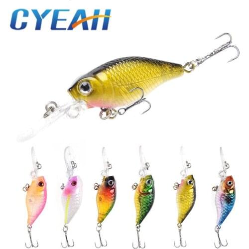 Cyeah 60mm 4.3g Swim Fish Fishing Lure Plastic Simulation Bait Various Colors Fish Lures Deep Diving Artificial Hard Crank Bait
