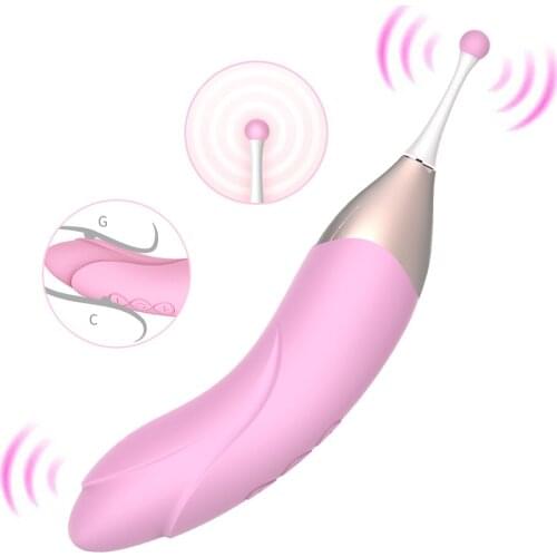 Dual Head Clitoris Nipple Stimulation Powerful Sex Toy For Women Vagina Massage High Frequency G-Spot Dildo Vibrator