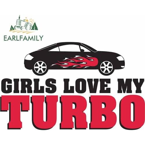 EARLFAMILY 13cm x 9.3cm for Girls Love My Turbo Decal Personality Scratch-proof Fine Waterproof Car Stickers for Vehicle Bumper