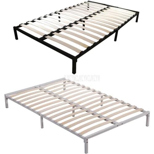 1.8*2m Iron Metal Bed Frame Bedstead Simple Disassembly Rental Room Wood Row Bedstead For Home/Hotel/Single Dormitory Apartment