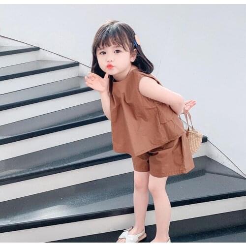 Baby girl summer suit girls summer clothes Korean version the net celebrity boy foreign style baby suit summer female treasure