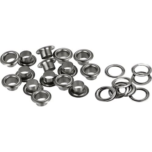 Uxcell Eyelets with Washers, 11 x 6 x 5mm Iron Hollow Rivets Grommets Gold Tone 200 Set