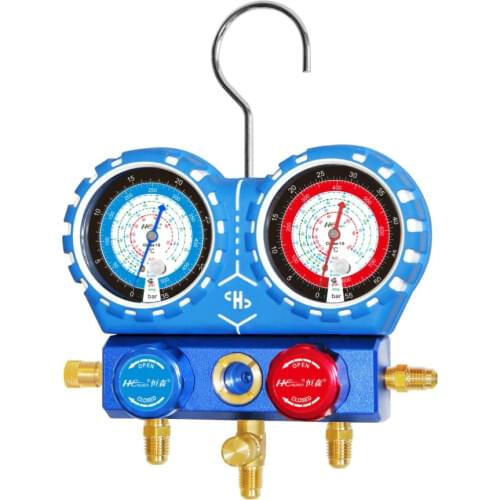Pressure Gauge Air Conditioning Refrigerant Freon Double Valve Diagnostic Repair Tools Current Divider R410A Manifold Tester