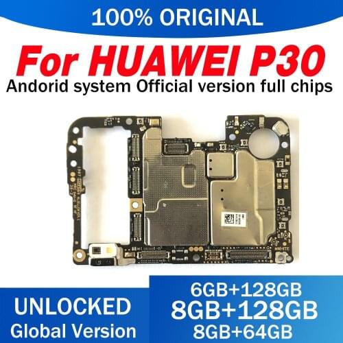 Plate MB For Huawei P30 Motherboard With Full Chips 100% Unlocked Logic Board 128GB 64GB Good Working For HUAWEI P30 Mainboard