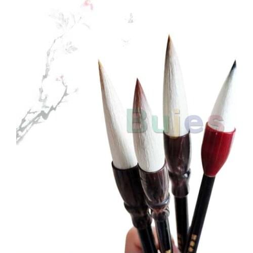 Chinese Traditional Calligraphy Brush Set,4pcs,Peony Flower Painting,Medium Small,Garlic Head Brush Pen,Calligraphy Supplies