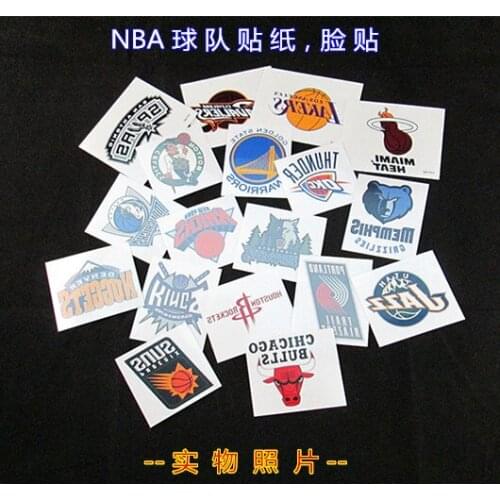 10pcs Basketball Team Stickers Waterproof Temporary Tattoo Paper The Fans Face Stickers Hot Sale