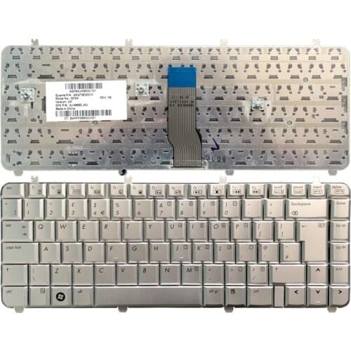 New UK Laptop Keyboard for HP Pavilion DV5-1000 DV5-1100 DV5-1200 DV5-1218 1219 1218TX 1219TX AEQT6E00210 QT6A Silver