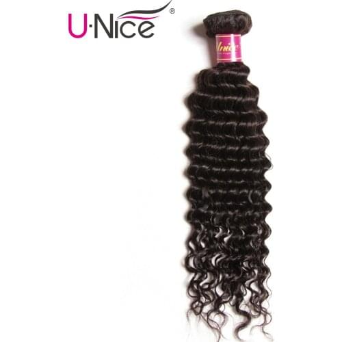 Unice Hair Deep Wave Hair Bundles 1 Piece 100% Human Hair Extension 8-26 Inch Remy Hair Weave Bundles