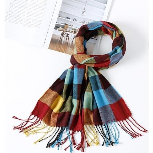 Colorful Cashmere Scarves 2019 Autumn Winter New Cute Soft Plaid Women Scarf Warm Ladies Shawl Long Wrap pashmina Unisex Female