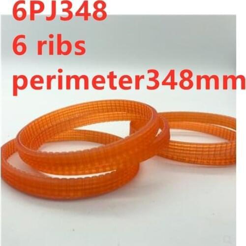 2pcs PU Belt 348J6 Ribbed J348 9401-6PJ348/6 ribs/ perimeter=348mm fit jwp-12 etc