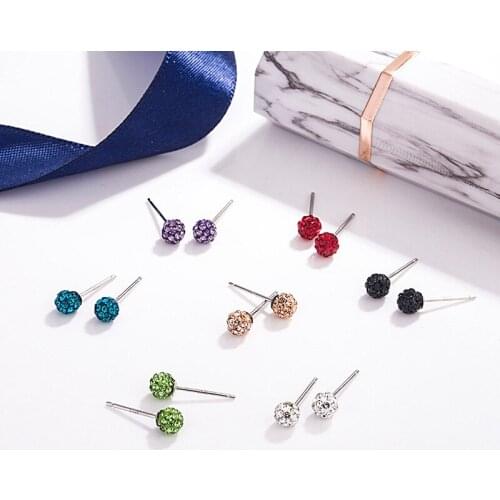 Stud Earrings Earrings for Women серьги Full Diamond Ball Earring Party Jewelry Gift kolczyki boucle oreille femme damskie
