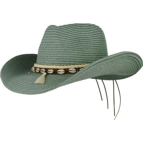 Fibonacci 2019 New Fashion Summer Cowboy Sun Hat Tassel Panama Straw Cap for Men Women Beach Hats