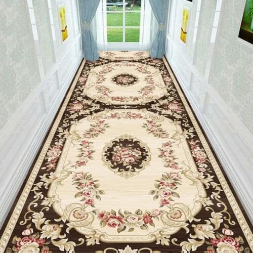 Modern Living Room Carpets Europe Indoor Entrance Hallway Aisle Rug Doormat Bedside Pastoral Rug Flower Hotel Home Corridor Mat