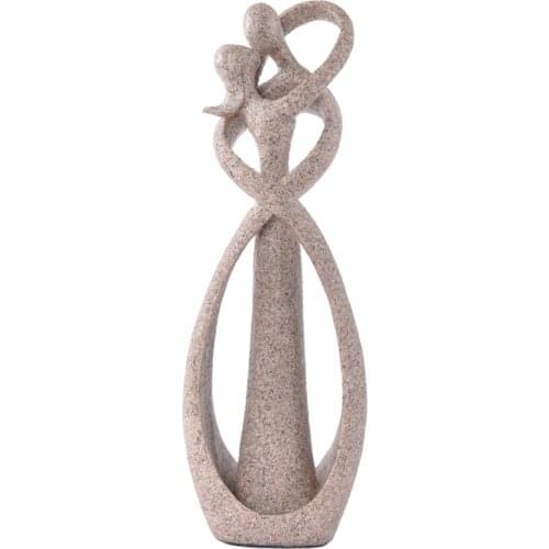 Sandstone Resin Abstract Sculpture Men and Women Hugging Statue Figurines Craft Home Office Bookshelf Desktop Decoration