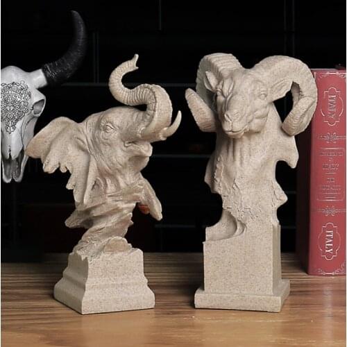 Resin Animal Statues Nordic Room Office Decoration Resin Lion Horse Elephant Eagle Sheep Statue Modern Decorative