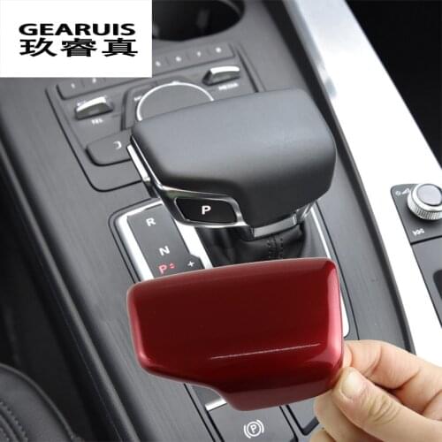 Car Styling For Audi A4 B9 A5 Q7 Q5 Gear shift Handle Head Frame Covers Interior Accessories decoration Buttons Stickers trim