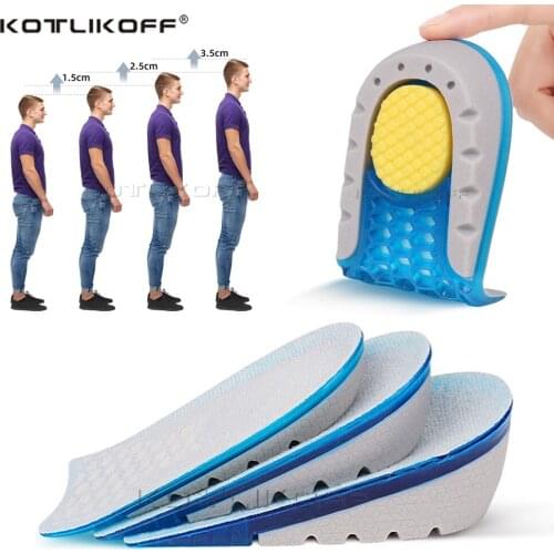Height Increase Insole Invisible 1.5-3.5cm Silicone Gel Heel Lifting Inserts For Plantar Fasciitis Heel Protector Insoles Unisex