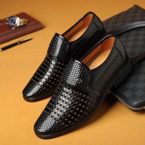Shoes Men Elegant Mens Formal Shoes Genuine Leather Coiffeur Venting Hole Wedding Shoes Men Classic Erkek Ayakkabi