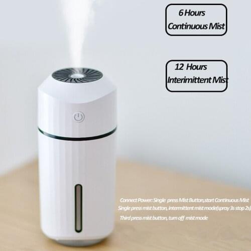 320ml Ultrasonic Humidifier Creative Cup USB Aroma Diffuser Air Purify Hydration With 7 Color Night Light Car Home Office