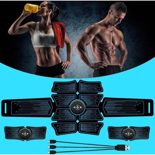 ABS Abdominal Muscle Trainer Fitness Equipment Exercise Stimulator Device Machine Body Slimming Burning USB Charging Home Gym