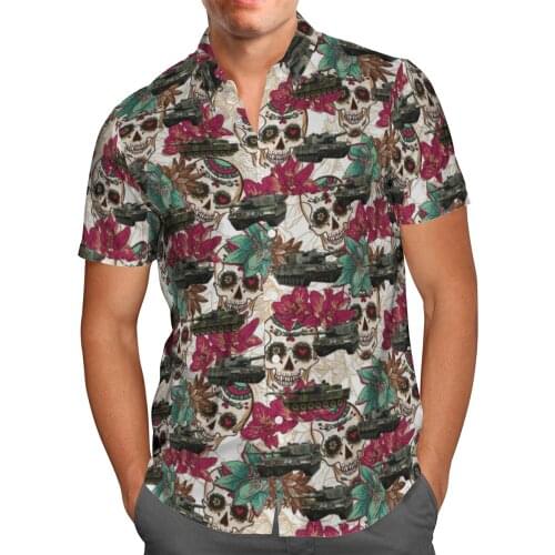 Armored Car Breathabl 3D Beach Hawaii Summer 2021 Shirt Short Sleeve Shirt Streetwear Oversized Chemise Hombre Blusa Masculina