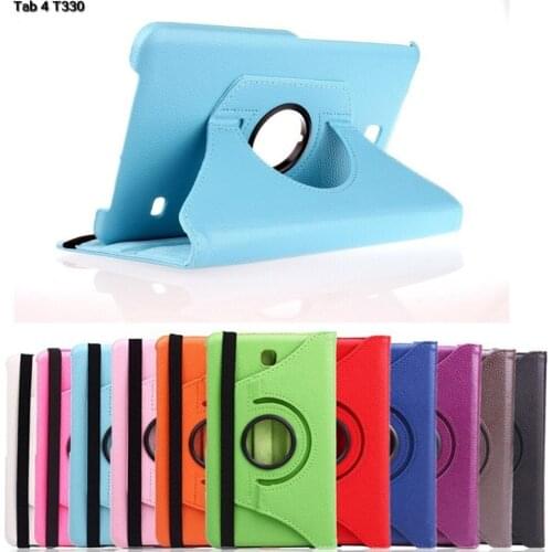 360 Rotating Tablet case For Samsung Galaxy Tab 4 8.0" T330 T331 T335 Leather Case Stand Cover for samsung tab 4 8.0 SM-T330 #Q