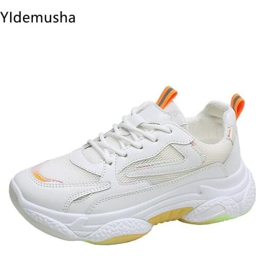 Spring Women Shoes 2021 Soft Bottom Sport Shoes Fashion Casual Chunky Sneakers Breathable Sneakers Summer Mesh Womens Trainers