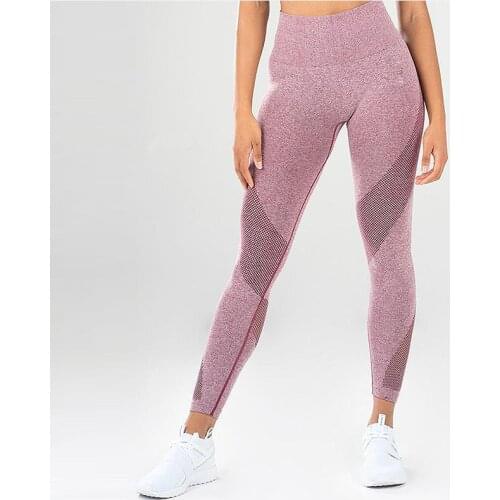 SALSPOR Fitness Women Sport Leggings High Waist Push Up Yoga Pants Mesh Patchwork Tight Gym Leggings Female Workout Leggings