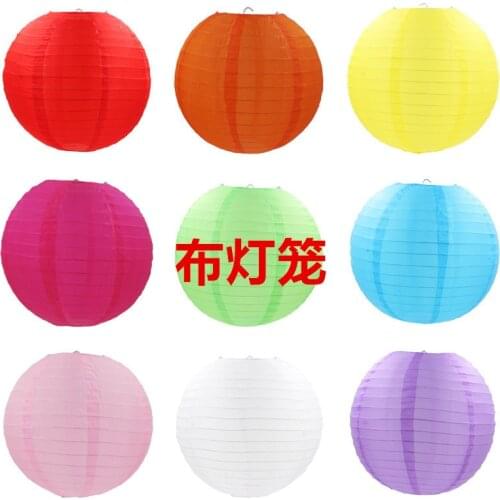 1pc Five Sizes Chinese Cloth Lanterns Decor Hanging Round Tissue Lamp Shade Wedding Birthday Party Decoration Festival Supplies
