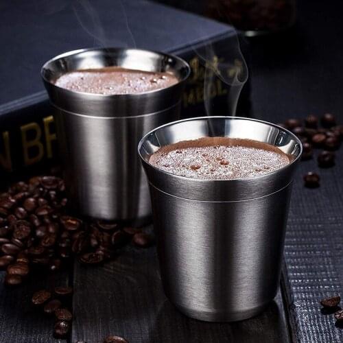 1 PCS stainless steel espresso cup thermos cup and powder cup coffee capsule cup