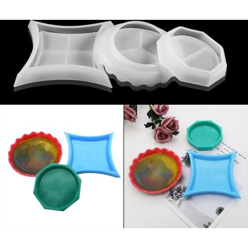 1pc Silicone Round Tray Fruit Plate Mold Handcrafted Dish Resin Mold Crystal Table Plate Decoration Silicone Mold Jewelry Making
