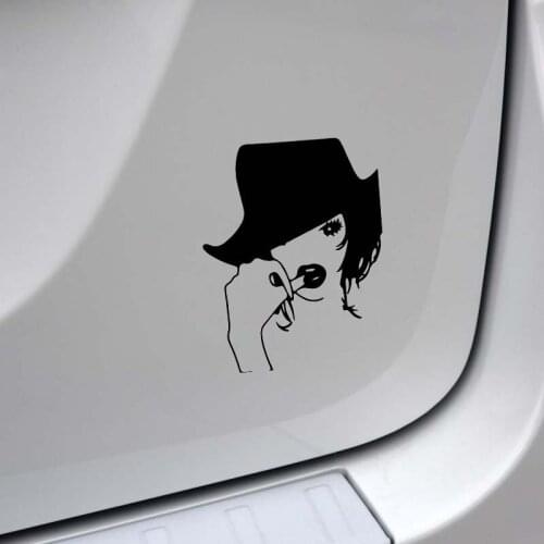 10.4*13CM Bad Smiling Tempting Girl Face Car Sticker New Design Fashion Cool Style Vinyl Decal