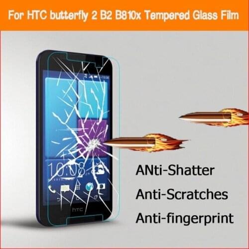 2.5D For HTC butterfly 2 Tempered Glass Original High Quality Protective Film Explosion-proof Screen Protector for HTC B2 B810x