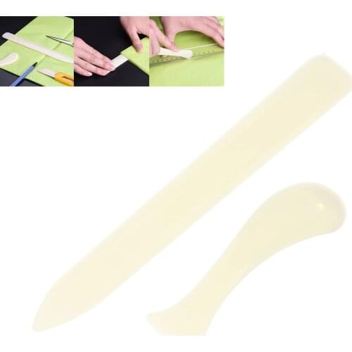 2Pcs Plastic Folder Creaser Scoring Folding Creasing Paper Letter Open Knife Bone Shape for Sewing Scrapbookingpaper Crafts Tool