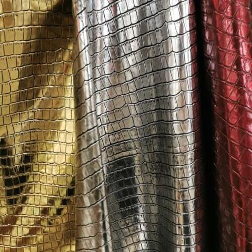 Wholesale Custom Home Decoration Accessories Metal Solid Color Crocodile Embossed Real Cowhide Suitable For Bags/Shoes