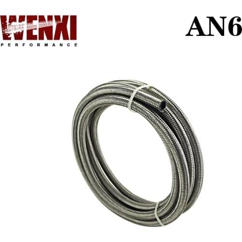 AN6 6AN AN-6 (8.6MM / 11/32" ID) STAINLESS STEEL BRAIDED RACING HOSE FUEL OIL LINE 5 METER/5M WX7112