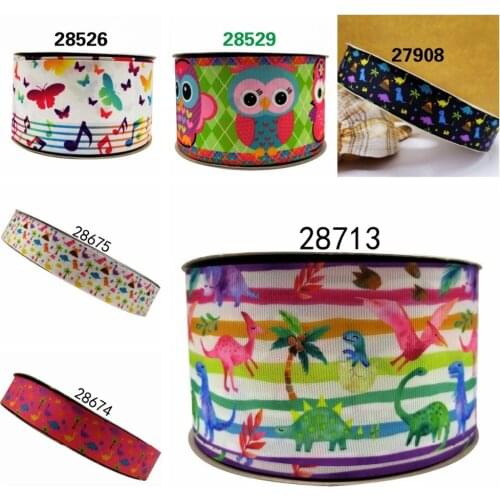 Free shipping 50 yard cartoon printed grosgrain ribbon 28713