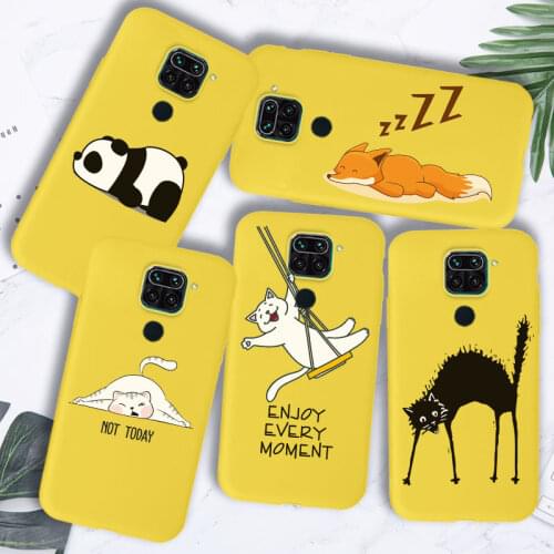 Cat Panda TPU Case For Xiaomi Redmi Note 9 9S 9 Pro 9A 9C 8 8A Note 8T Redmi 10X K30 K20 Mi 9T Pro Case Cover Silicone Yellow
