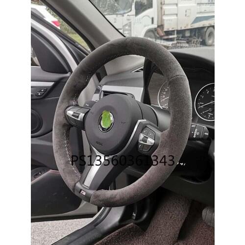 For Ford steering wheel cover Mondeo Edge Escape EVEREST F series leather suede hand stitched