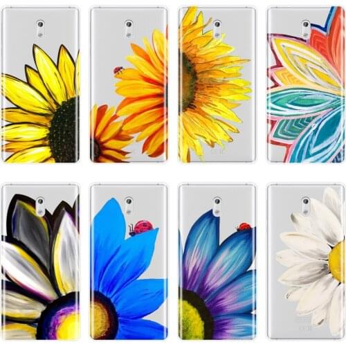 For Nokia 1 2 3 5 6 8 Case Silicone Yellow Sunflower White Daisy Blue Flower Art Soft Back Cover For Nokia 7 Plus X6 Phone Case