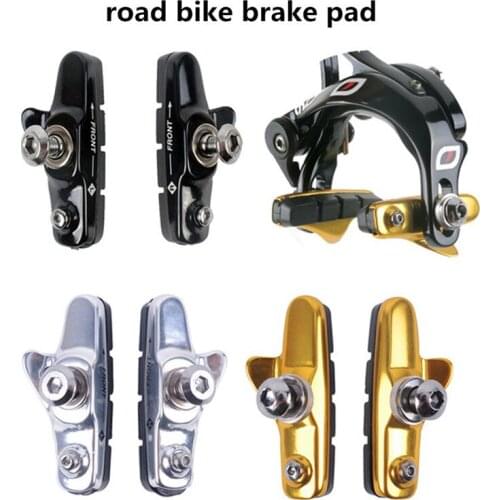 Road bike brake pad rubber 1 pair of silent wear-resistant front friction brake shoes Braking Holder