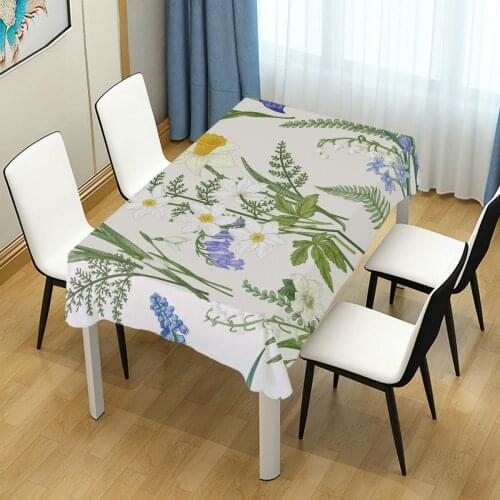 Elegant Square Floral Tablecloth Table Cover Heat Resistant Waterproof Washable Table Cloth For Picnic BBQ Dining Kitchen Decor
