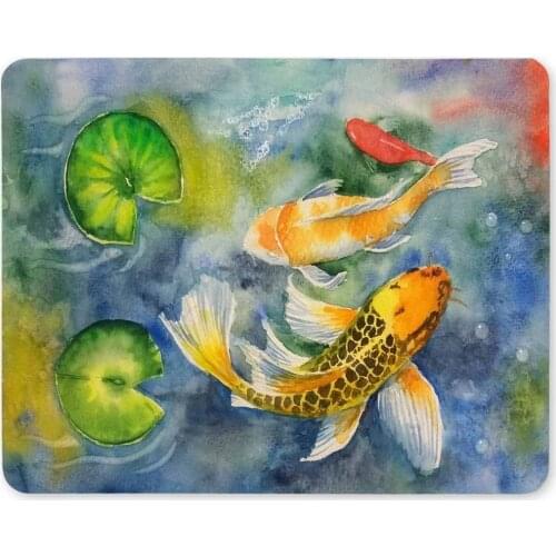 Gaming mouse pad,Mouse Pad Three Carp Fish and Lilies Non Slip Rubber Mouse Pads For Computers